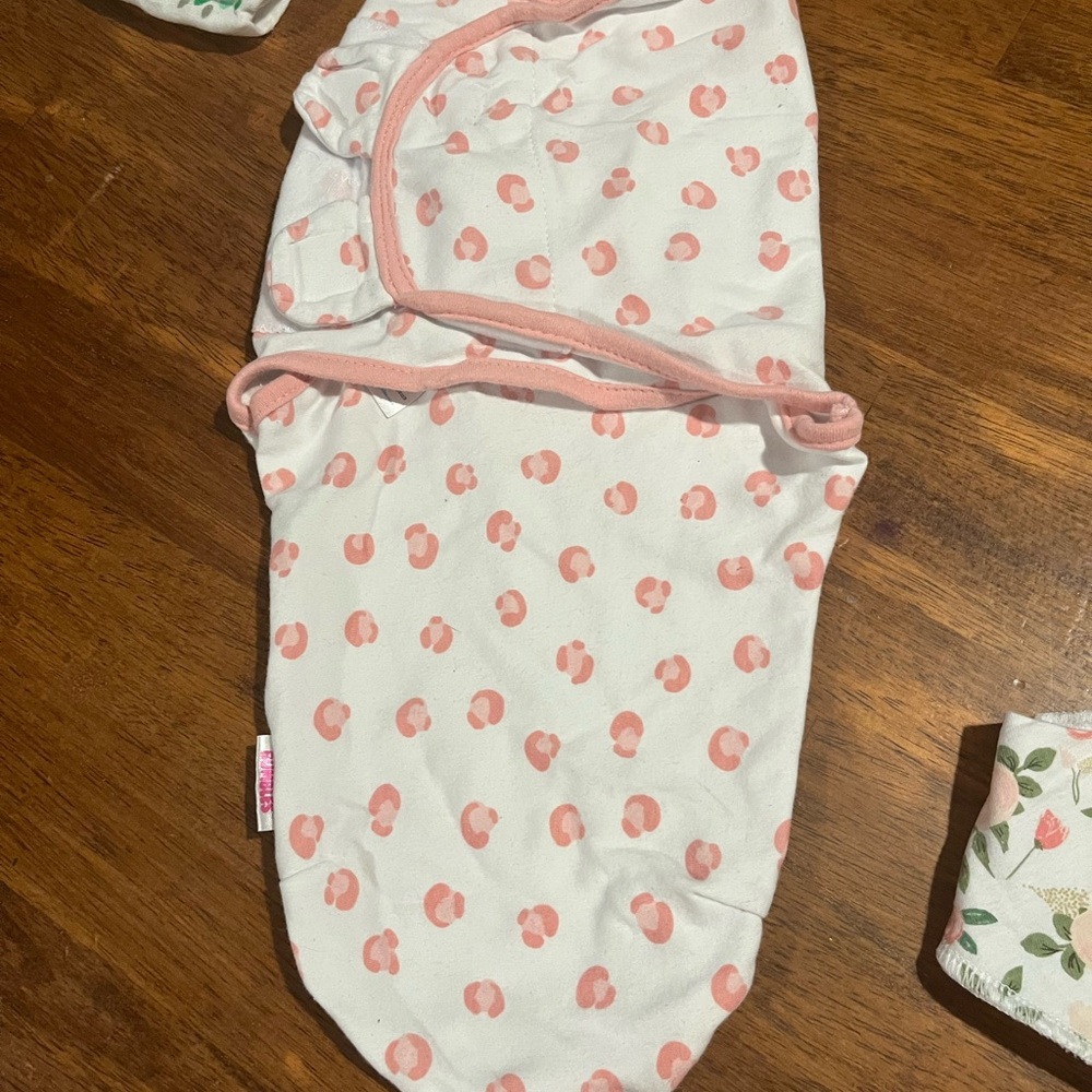 Pink and White Baby Swaddle Blanket